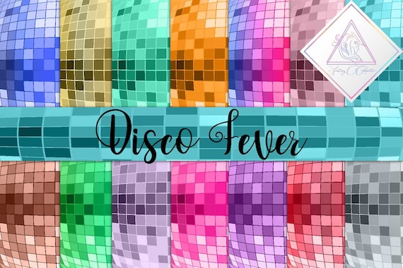 Disco fever, digital paper, new year sequin, disco balls, dance mirror, prom ballroom, scrapbook paper, scrapbooking shiny, unicorn discos, Il_570xn
