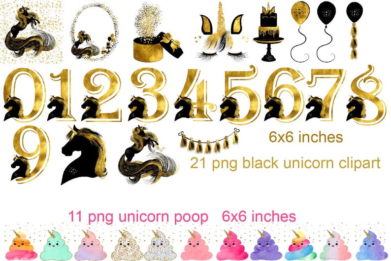 Unicorn huge bundle of clipart and digital paper, rainbow lace overlay png, unicorn textures and wood backgrounds, black and galaxy unicorns image 2