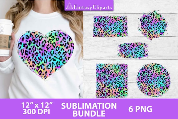Neon Leopard Print Sublimation Designs Bundle | Colorful Cheetah Sublimation Backgrounds | Funky Animal Print Sublimation Backsplashes PNG Il_570xn