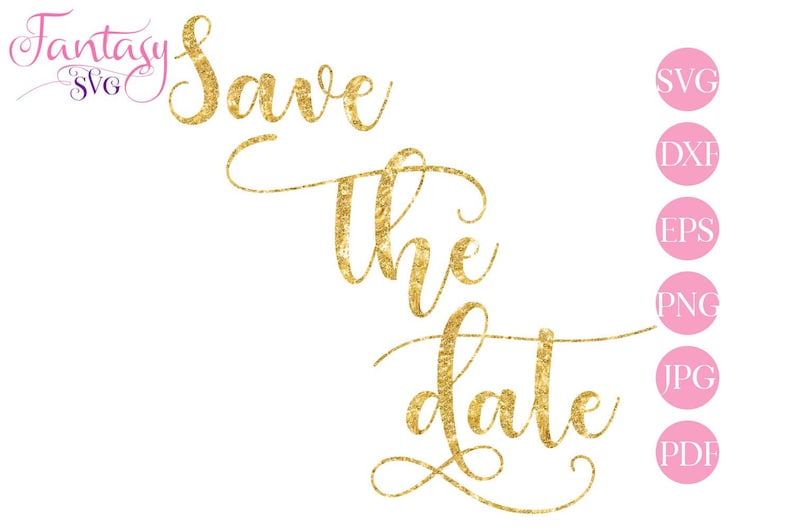 Save the date svg cut files cricut fantasy cliparts cameo | Etsy