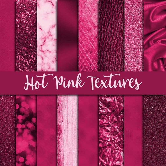 Hot pink textures, fuchsia backgrounds, fuschia glitter, digital paper pack, pink shiny sequin, fantasy cliparts, hot pink foil, brushed met Il_570xn