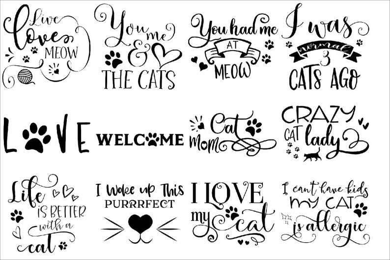 Download Cat bundle svg cut files cricut silhouette cameo pet | Etsy