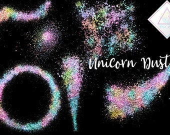 Unicorn dust, glitter clipart, pastel rainbow, clipart overlay, magical dusting, pixie sparkles, powder particles, sand piles, christmas ove