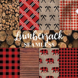 Bois de bûcheron, papier numérique, chèques de buffle, orignal de cerf ours, rustique en détresse, toile de jute à carreaux rouge, arbre coupé, bois de bois, countr