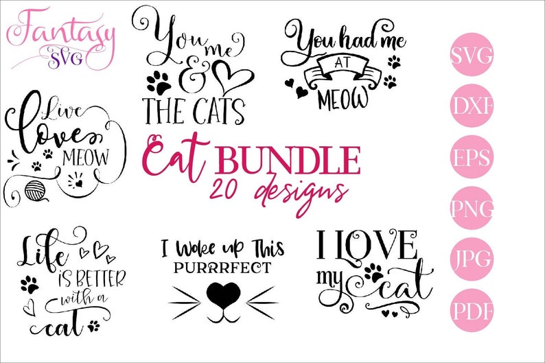 Download Cat bundle svg cut files cricut silhouette cameo pet | Etsy