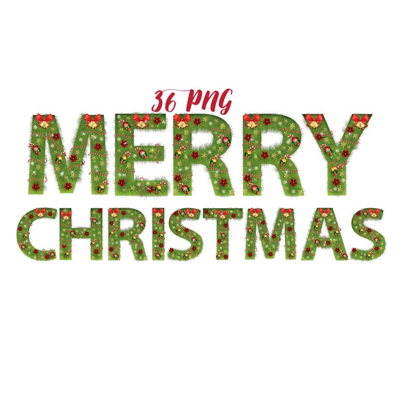 Christmas alphabet xmas letters in png format christmas Etsy