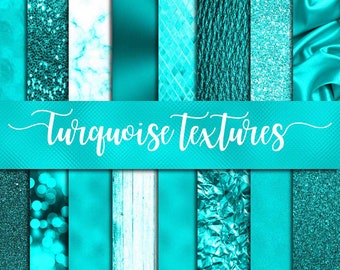 Turquoise textures, aqua backgrounds, jpg digital paper, mint background, summer texture, luxury silk, brushed metal, distressed pattern, f