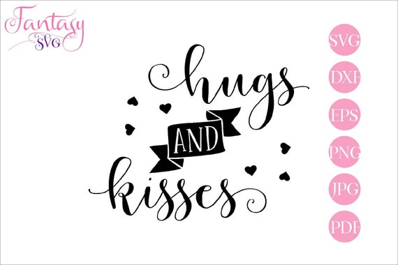 Download Hugs and kisses, xoxo svg cut file, valentines day dxf, be ...