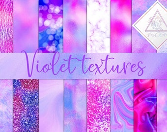 Violet textures, digital paper, printable foil, bokeh background, glitter sequin, lilac metallic, purple faux, scrapbook paper, decorative m