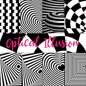 Optische Täuschung, digital paper, op art sphere, schwarz weiß, visual psychedelic, 3D Pop Art, Scrapbook Print, circular optic, scrapbooking t