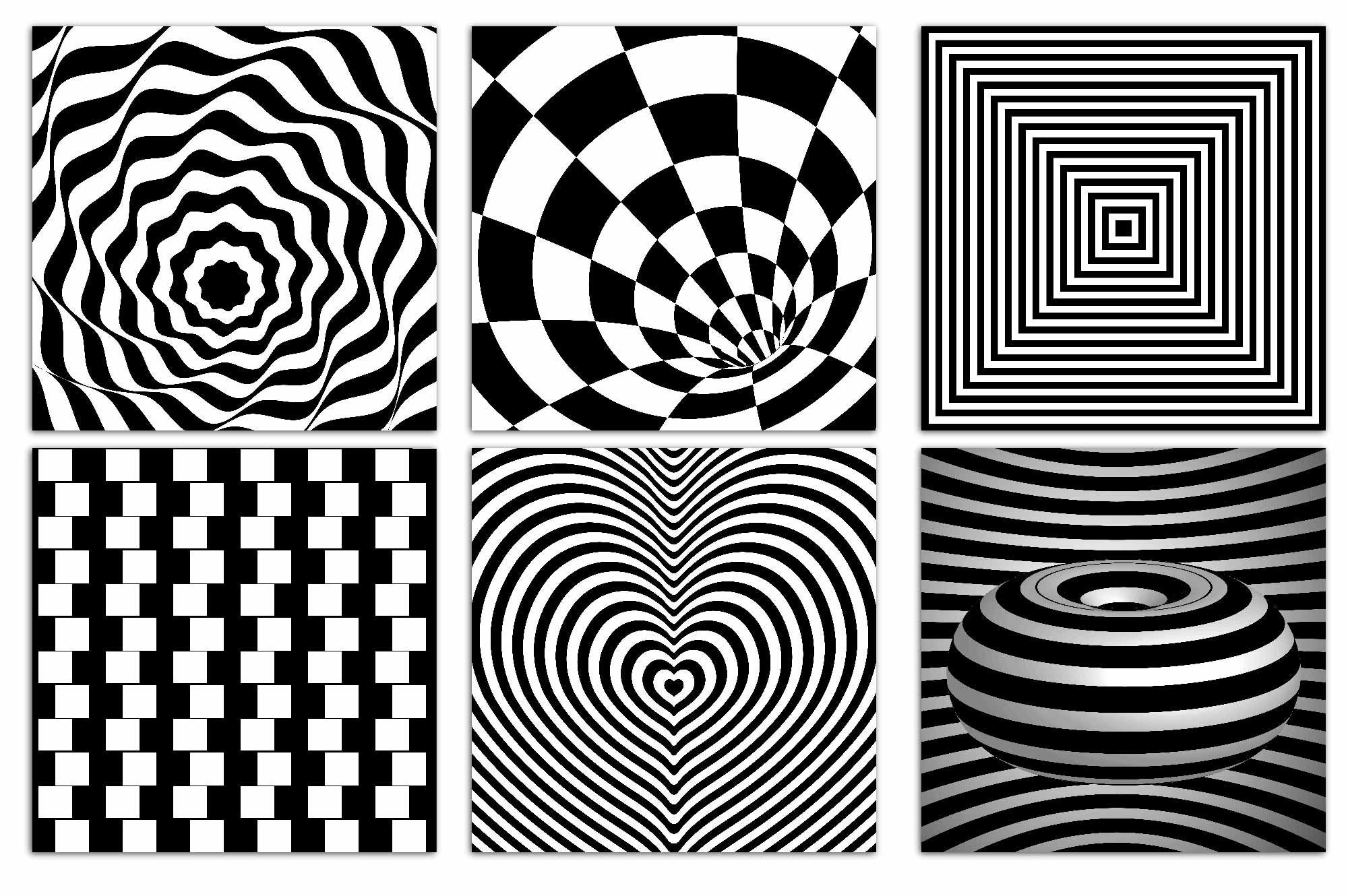 Illusion D optique Noir Et Blanc Facile Illusion doptique papier numérique sphère op art blanc - Etsy Canada
