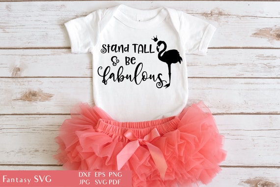 Stand Tall And Be Fabulous | Flamingo SVG Cut File | Glam Quote | Inspirational Sayings | Girl Boss Phrase | Tropical Summer Clipart DXF EPS Il_570xn