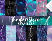 Thunderstorm pattern, digital paper, thunder patterns, seamless storm, weather lightning, lighting clouds, abstract art, flash electricity, Il_170x135