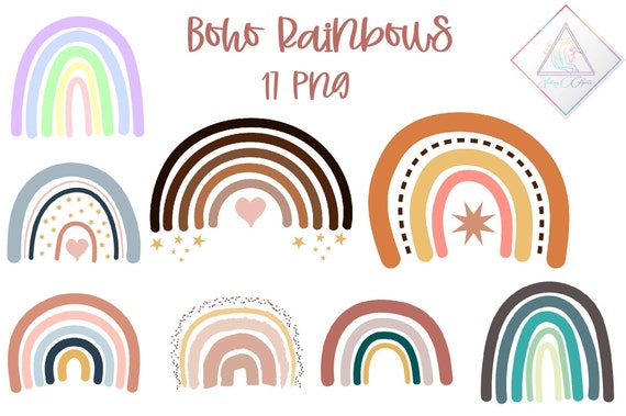 Download Boho Rainbow Melatonin Clipart Gender Neutral Art Nursery Decor Pastel Clip Art Cute Collection Baby Bundle Bohemian Set African Ame By Fantasy Cliparts Catch My Party