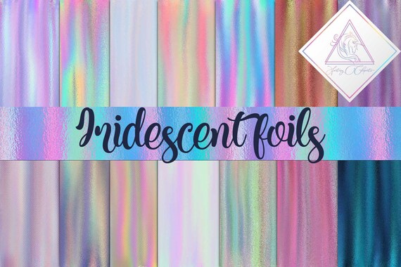 Iridescent foils, holographic textures, silky backgrounds, metallic hologram, pastel rainbow, abstract paper, scrapbooking print, holograph Il_570xn