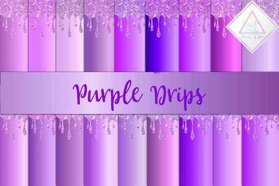 Purple drips, drippings textures, liquid glitter, digital paper, frosting textures, lilac lavender, plum iris orchid, eggplant mauve, shimme Il_570xn