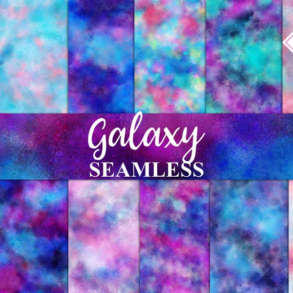 Galaxy digital paper, cosmic backgrounds, watercolor abstract, watercolour texture, seamless patterns, scrapbook paper, fantasy cliparts, wh