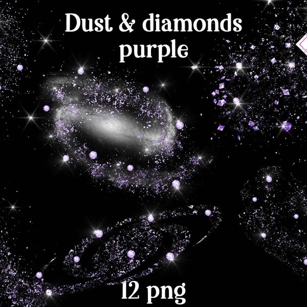 Purple dust, lilac diamonds, pixie dust fairy, sparkle clipart, lavender glitter, moon sparkling, shimmer overlay, magic particles, powder p