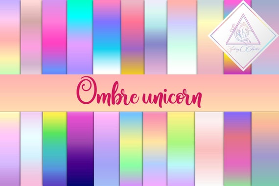 Ombre unicorn, pastel textures, digital paper jpg, rainbow irridescent, gold holographic, mermaid print, fantasy cliparts, vivid colors, uni Il_570xn