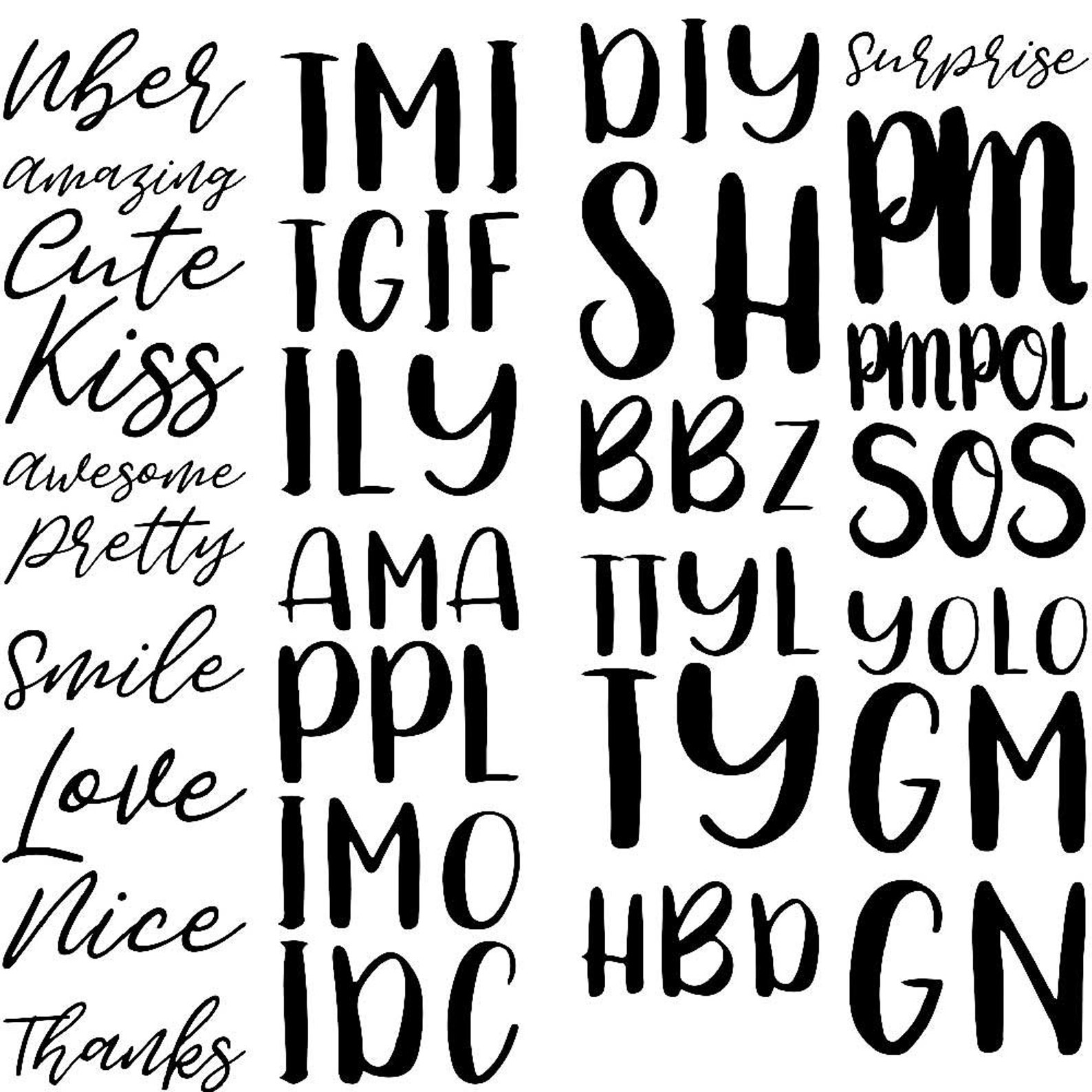 Internet Word Art Words Clipart Common Phrases Word Clip | Etsy