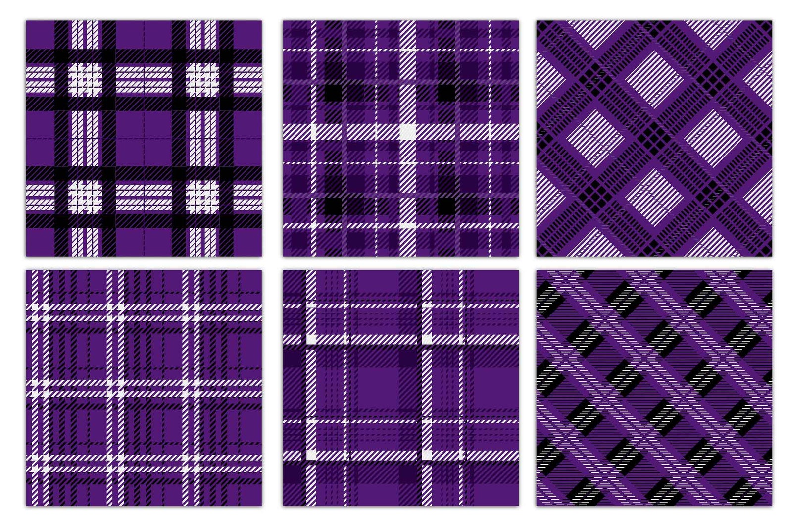 Purple Plaid Seamless Patterns Digital Paper Tartan Etsy