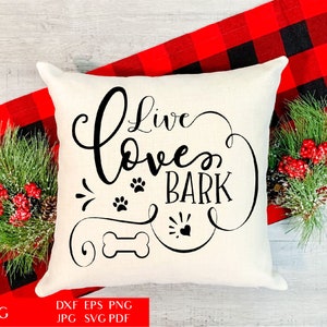 Live Love Rinde | Hund SVG Schnittdatei für Cricut | Haustierbesitzer Zitat | Familiensprüche | Doggy Phrase | Inspirierende Zitate | Kommerzielle Nutzung DXF