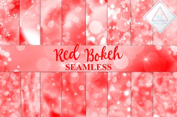 Red bokeh lights, digital paper, seamless patterns, blurry textures, fairy lens effect, shimmer backgrounds, photography backdrop, abstract Il_570xn