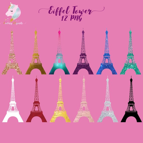 Eiffel tower clipart, paris clip art, french clipart, france clipart, silhouettes clipart, gold foil graphics, valentines day, fashion clipa Il_570xn