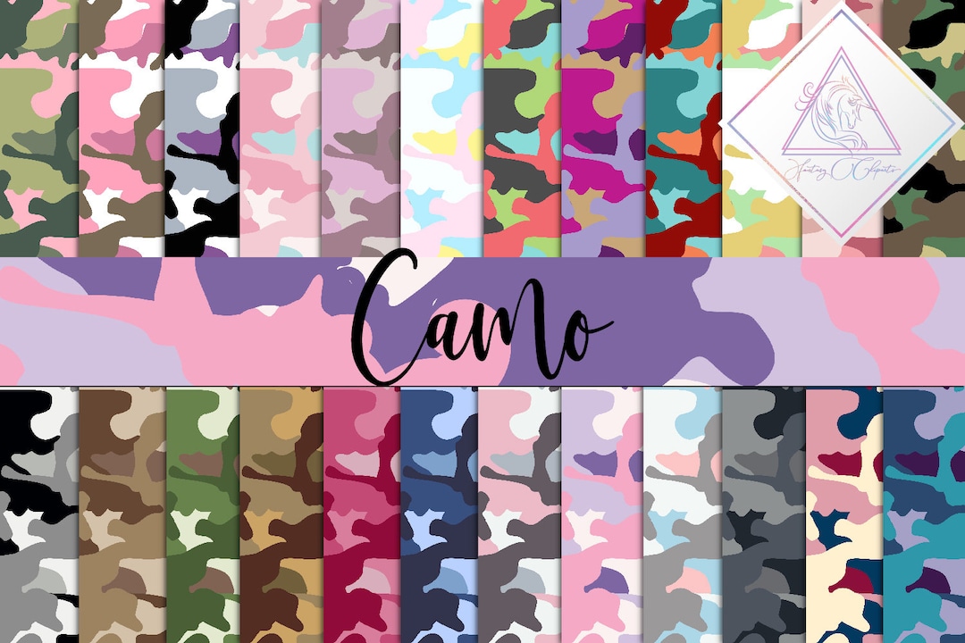 Camo Digital Paper, Army Seamless Patterns, Camouflage Scrapbooking ...