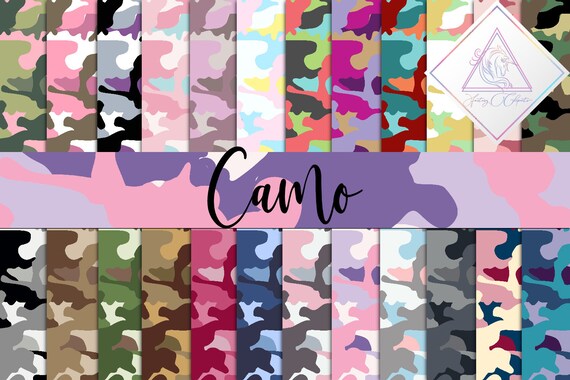 Camo digital paper, army seamless patterns, camouflage scrapbooking background, military look pattern in jpg format, made by fantasy clipart Il_570xn