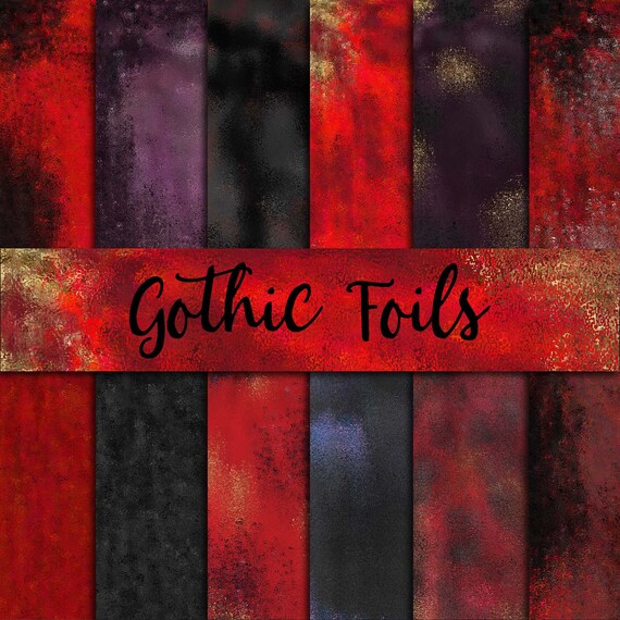 Gothic foil texture, digital paper, halloween paper, red grunge, watercolor textures, purple victorian, distressed pattern, day of the death Il_570xn