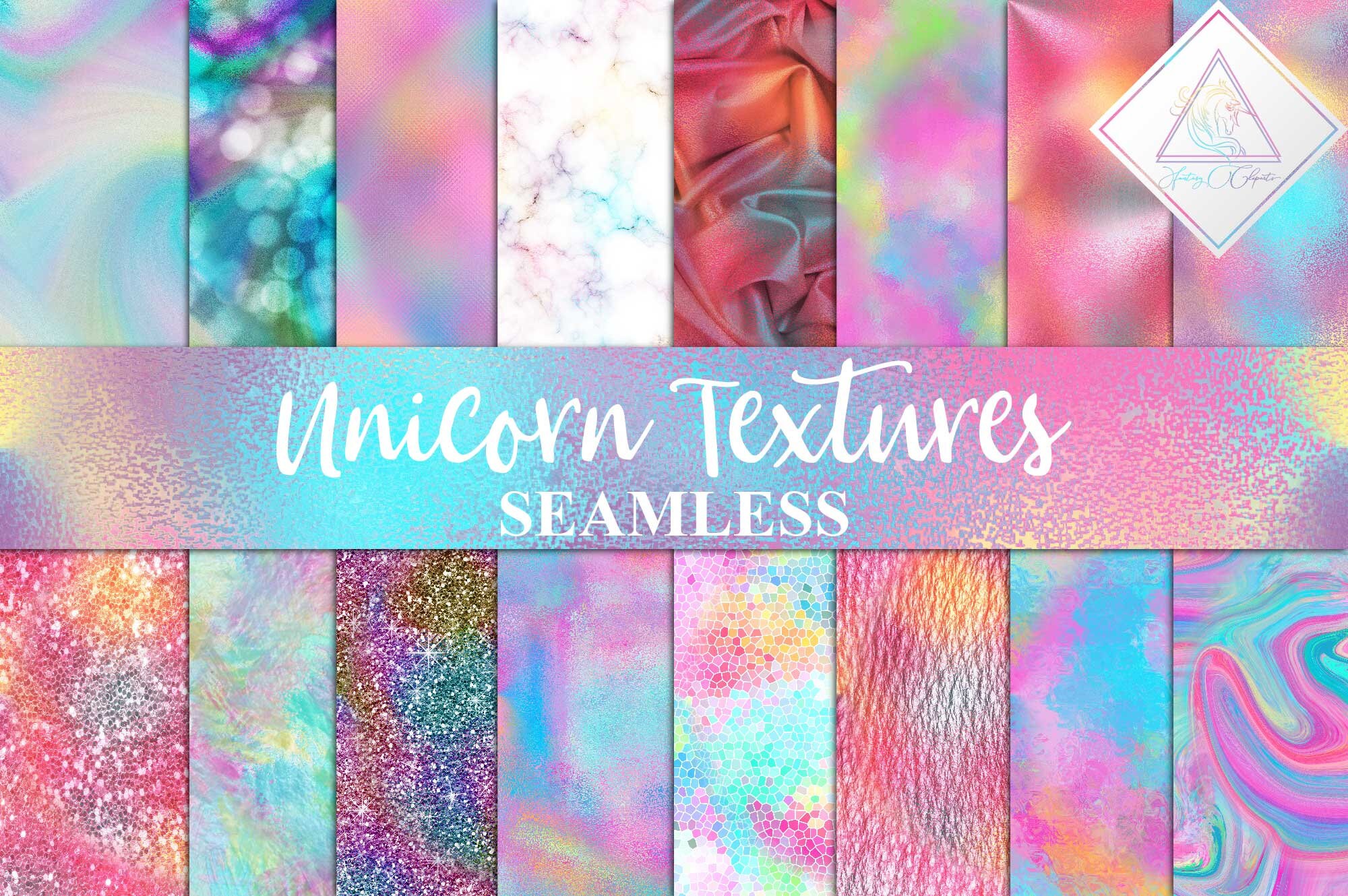 Unicorn textures, digital paper, bokeh background, colorful marble, s…