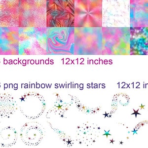 Unicorn huge bundle of clipart and digital paper, rainbow lace overlay png, unicorn textures and wood backgrounds, black and galaxy unicorns image 5