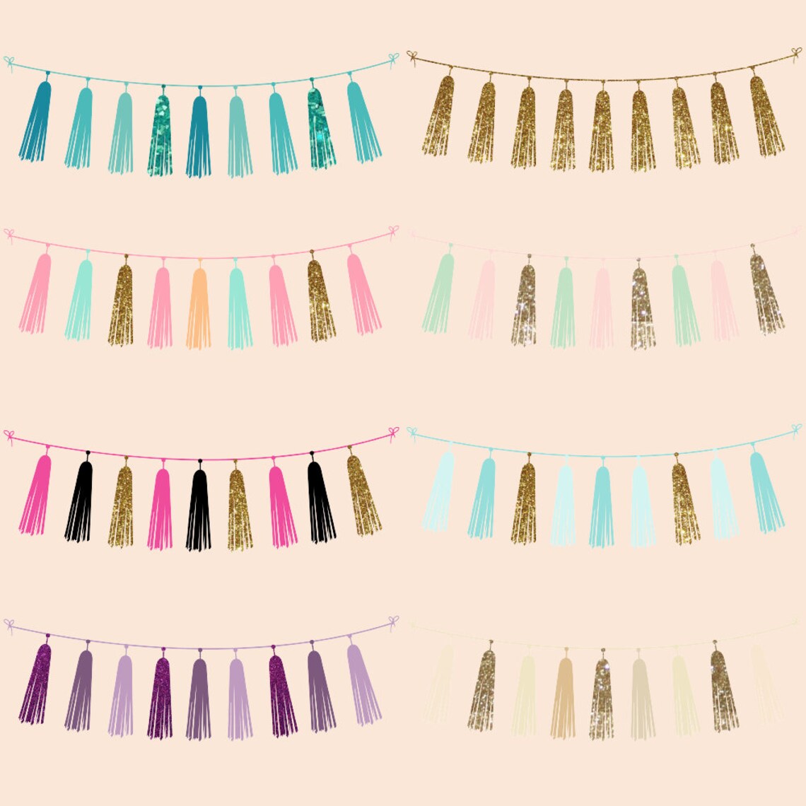 Tassel garlands tassels clipart garland clip art wedding Etsy