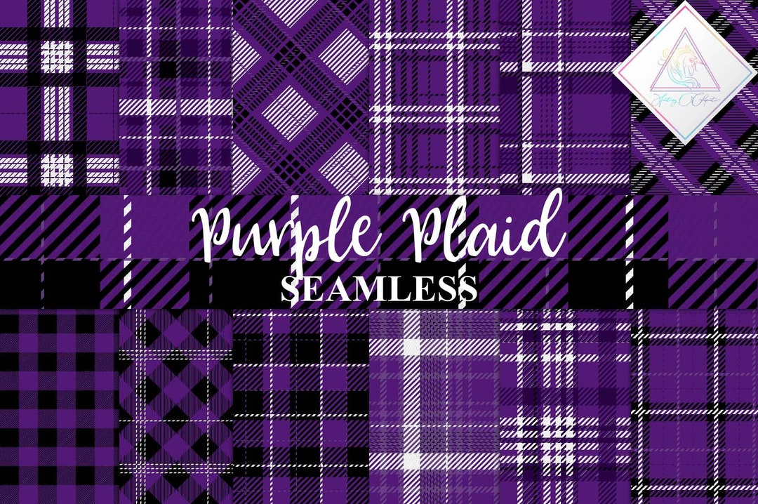Purple Plaid, Seamless Patterns, Digital Paper, Tartan Textures, Twill  Backgrounds, Buffalo Gingham, Log Cabin Lumberjack, Flannel Checks, P - Etsy