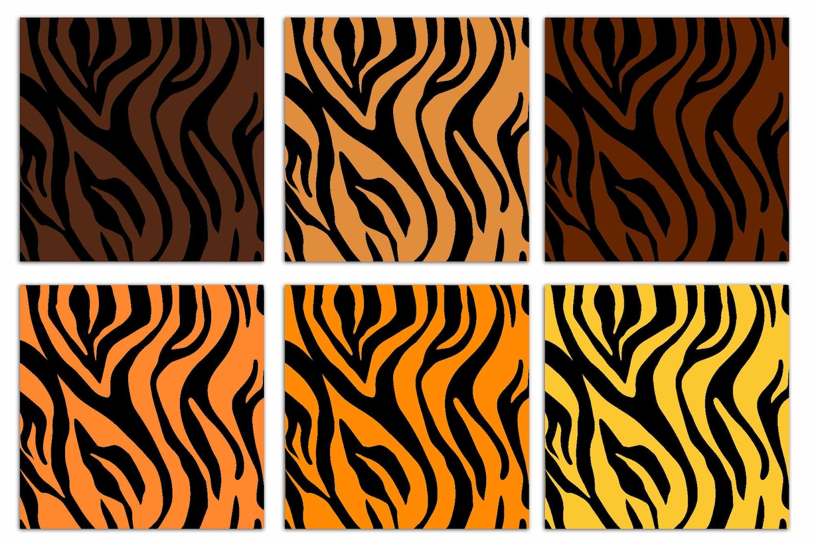 Solid Tiger Print Digital Paper Big Bundle Zoo Animal Skin - Etsy