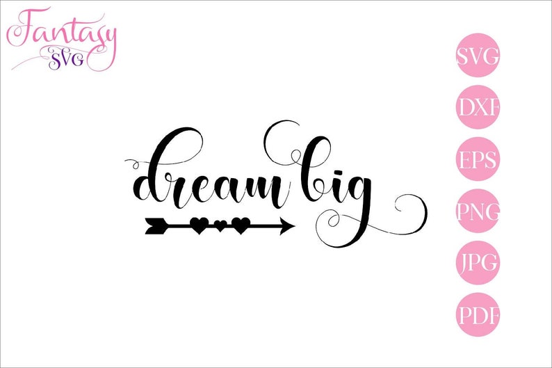 Download Dream big svg svg cut file cricut silhouette cameo 3 girly | Etsy