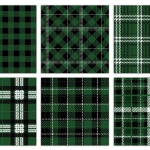 Green Plaid Digital Paper Seamless Patterns Forest Emerald - Etsy