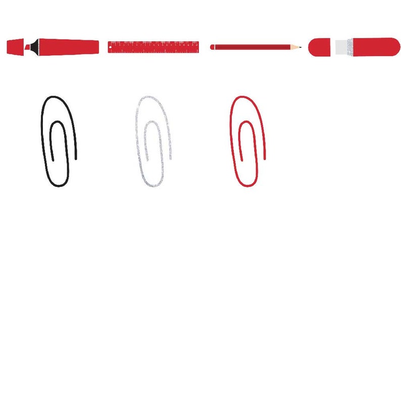 Red Office Supplies Silver Glitter Scissors Back to School Etsy