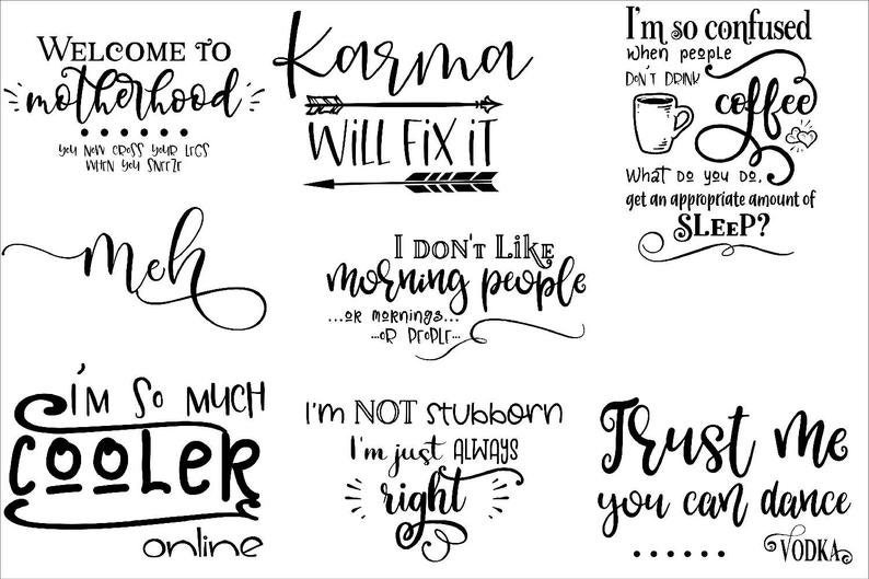 Download Funny quotes svg bundle vector me sarcastic never omg no ...