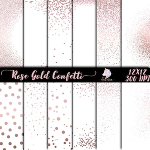 Rose gold confetti, confetti overlay, clipart overlays, rose gold wedding, party decor confetti, rose gold designs, birthday confetti,