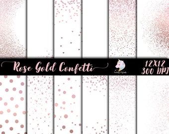 Rose gold confetti, confetti overlay, clipart overlays, rose gold wedding, party decor confetti, rose gold designs, birthday confetti,
