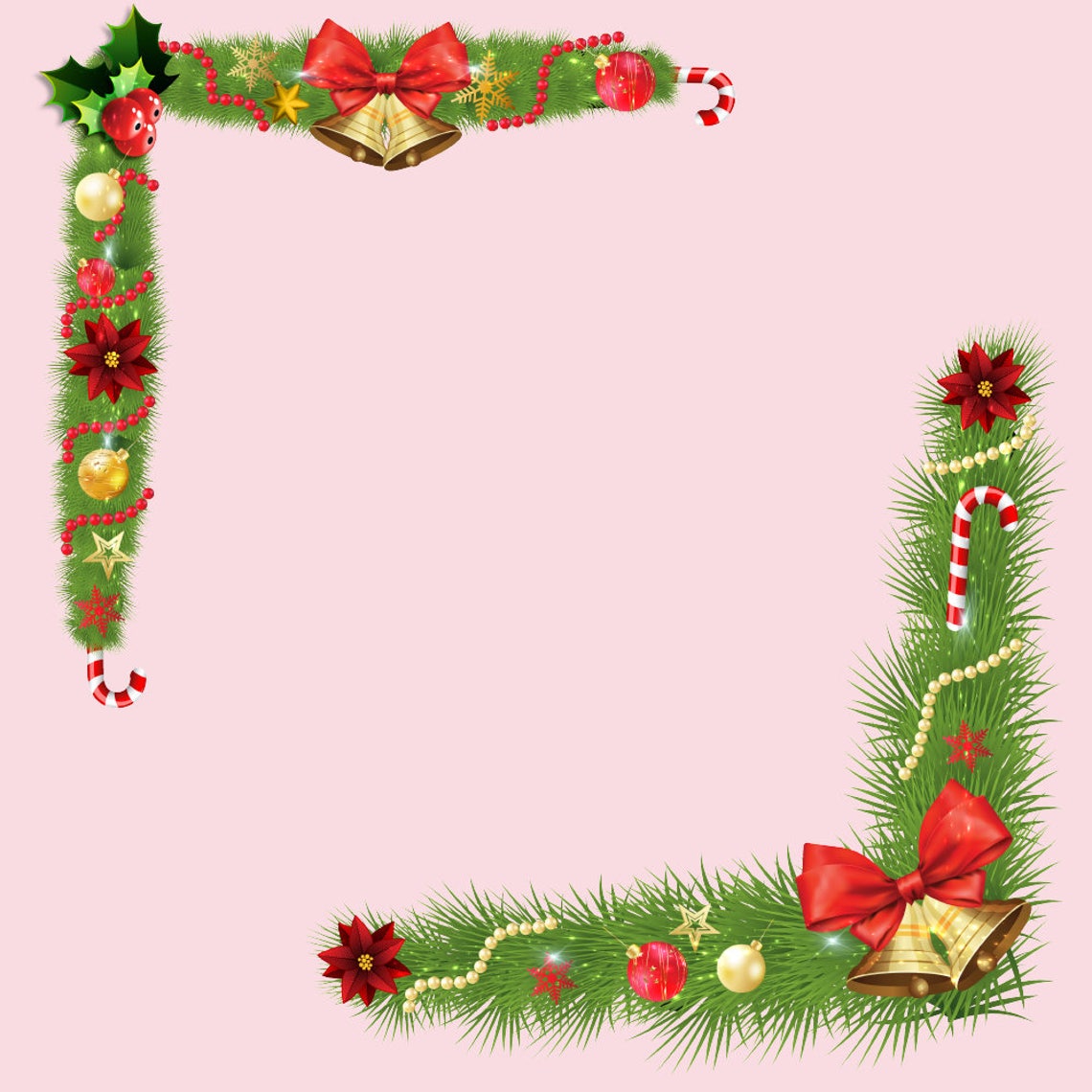 Bordures de Noël décor de Noël cadres de Noël clip art de - Etsy France
