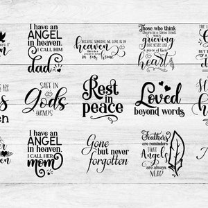 Memorial Bundle SVG Cut Files In Loving Memory Christmas In Heaven Poem Cardinals Quote Grief Never Ends Your Wings Were Ready image 2