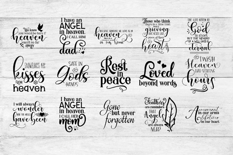 Memorial Bundle SVG Cut Files In Loving Memory Christmas In Heaven Poem Cardinals Quote Grief Never Ends Your Wings Were Ready image 2