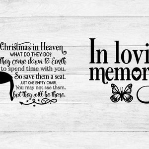 Memorial Bundle SVG Cut Files In Loving Memory Christmas In Heaven Poem Cardinals Quote Grief Never Ends Your Wings Were Ready image 3