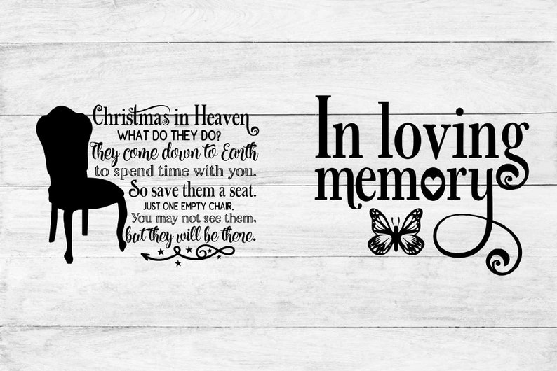 Memorial Bundle SVG Cut Files In Loving Memory Christmas In Heaven Poem Cardinals Quote Grief Never Ends Your Wings Were Ready image 3