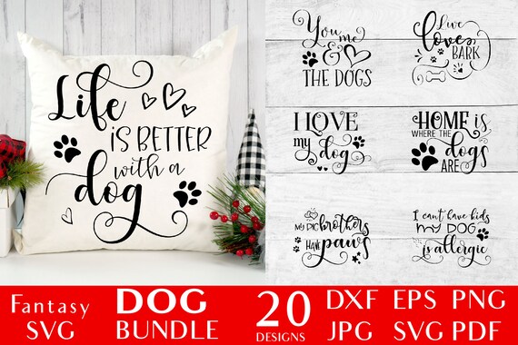 Dog Bundle | SVG Cut Files For Cricut | Pet Owner Quotes | Furbaby Sayings | Doggie Phrases | Live Love Bark | You Me And The Dogs DXF EPS Il_570xn