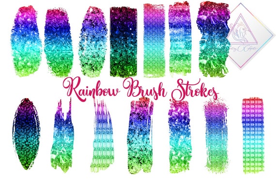 rainbow ombre brush strokes png blogger clipart colorful lgbt texture stroke sequin glitter gems watercolor foil acrylic clip art mi by fantasy cliparts catch my party rainbow ombre brush strokes png