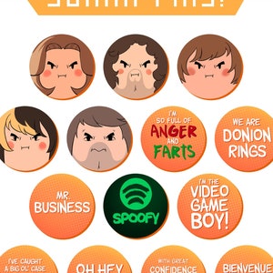 Game Grumps Button Pins 38mm Badges